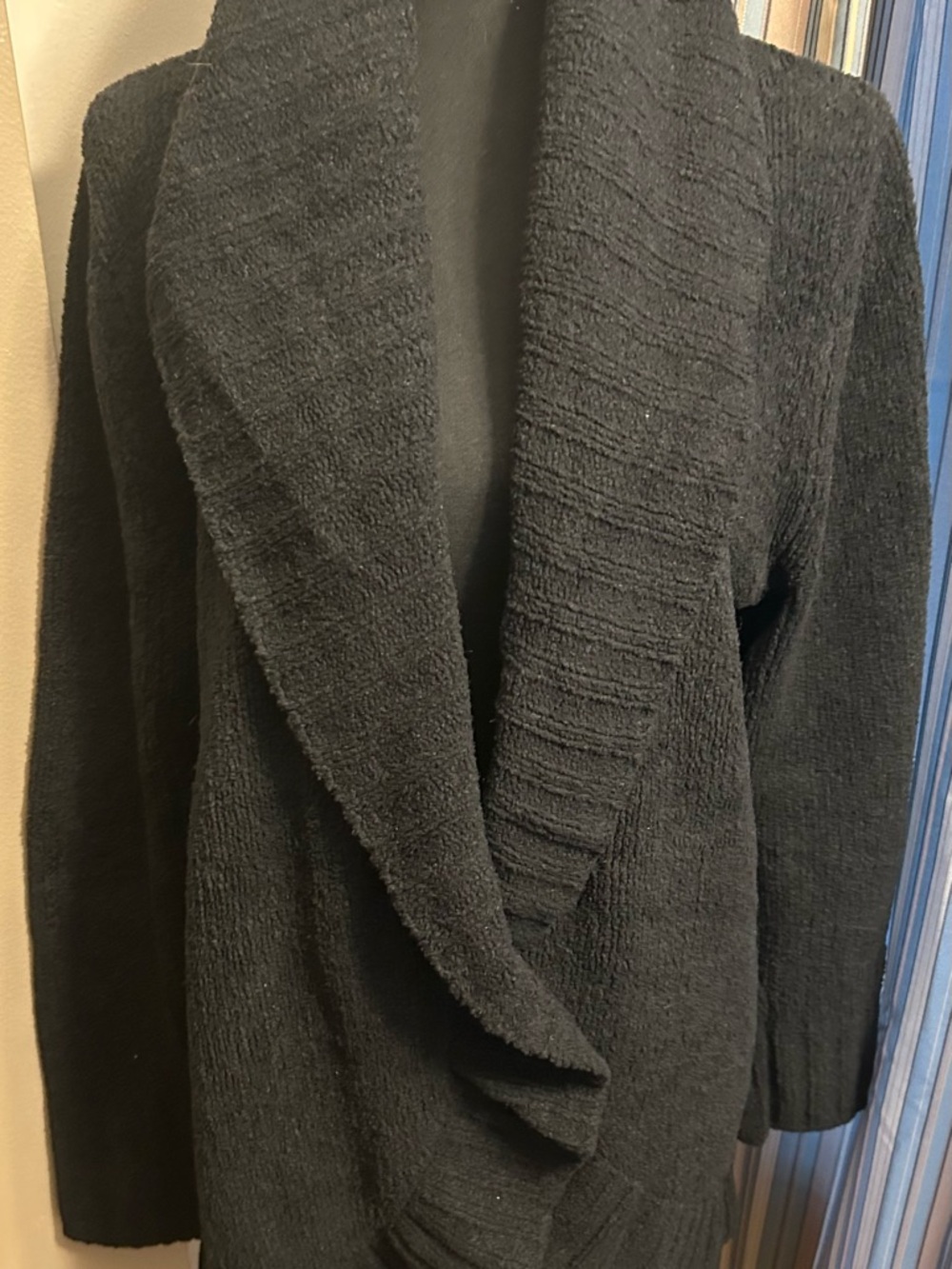 Merona Black Open-Front Shawl Collar Cardigan